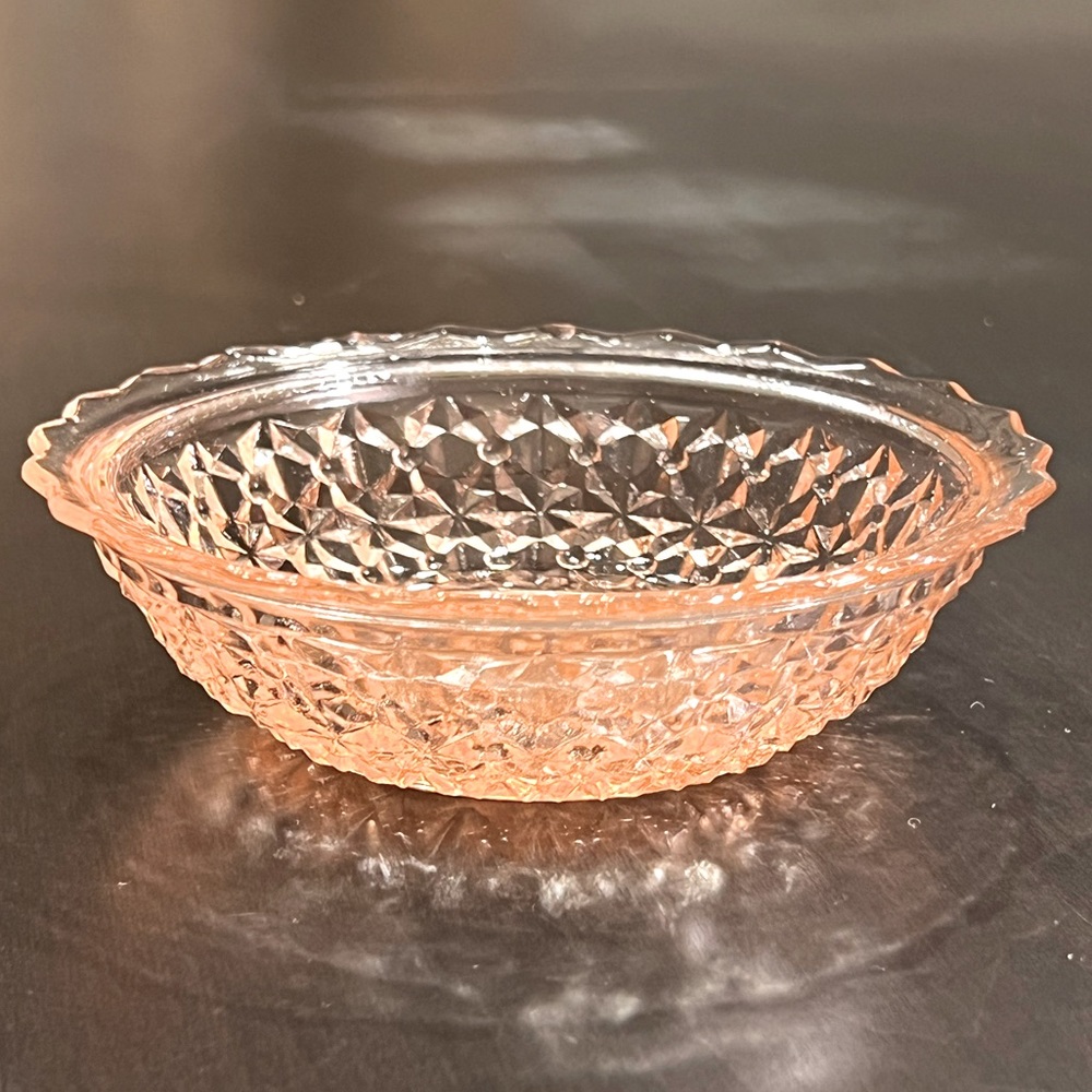Pink Depression Glass Jeannette Holiday 5" Small Bowl.